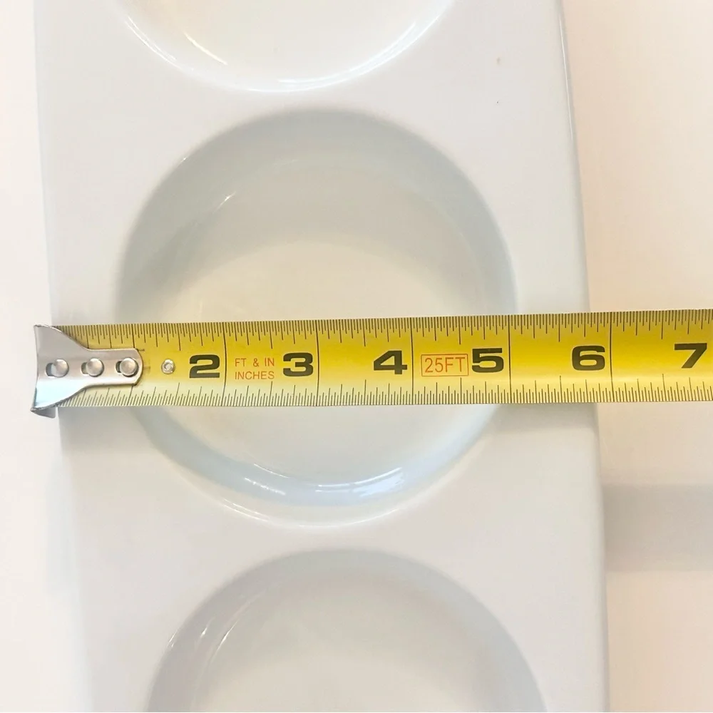 Crate Barrel Bret Bortner Condiment Spoon Ladle Rest Divided Serving Tray Plate